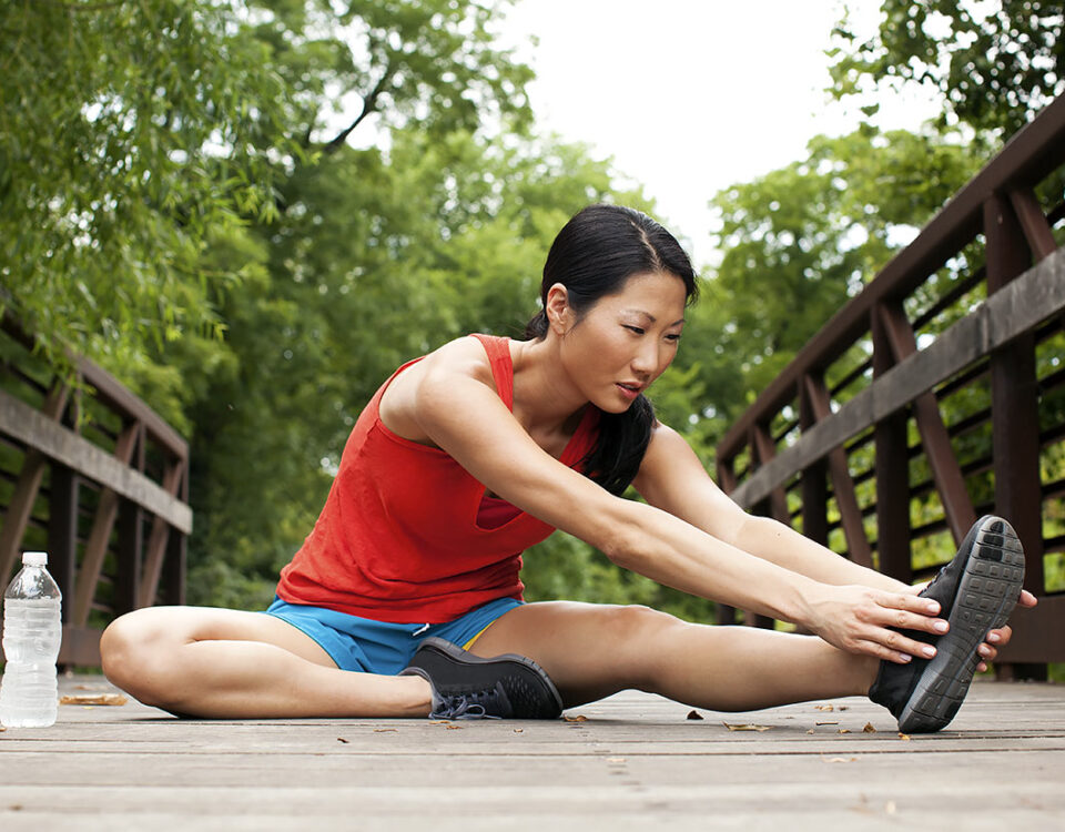 Stretching before a jog